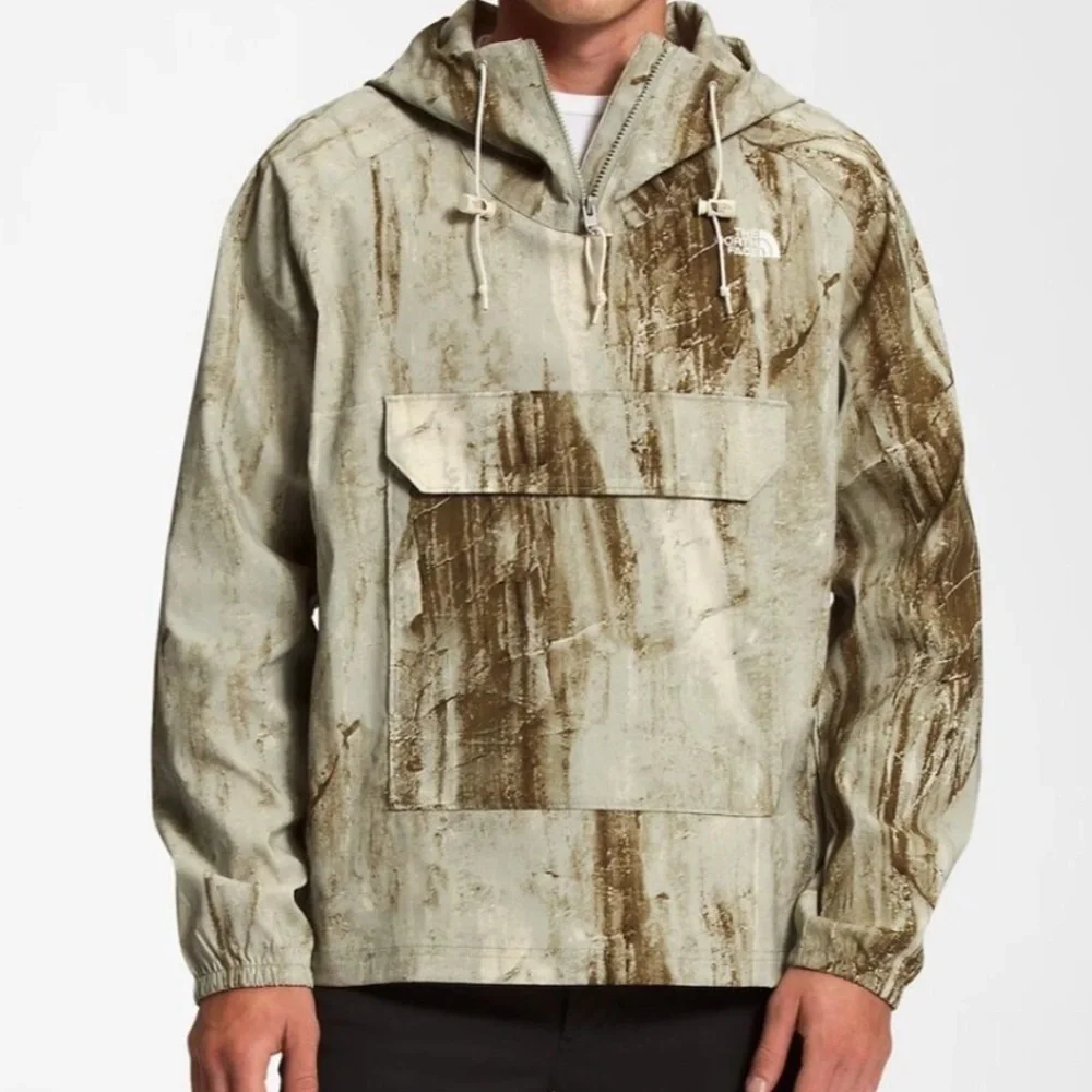 NWT NORTHFACE men’s print class v pullover in tea green granitic rock print XL